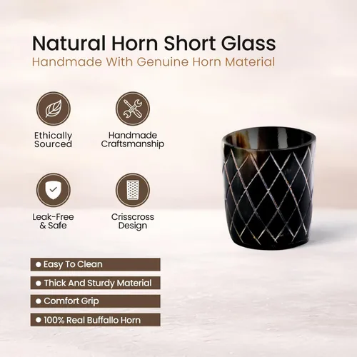 Miniatura 2 de Handicrafts Home Juego de 4 vasos de chupito hechos a mano, patrón entrecruzado de 6.5 onzas, chupitos de whisky vikingo naturales para cócteles