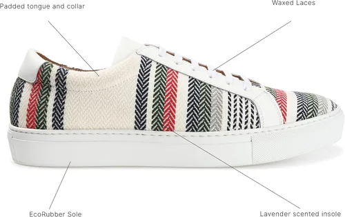 Miniatura 2 de TAFT Tenis para hombre con tejido jacquard multicolor y suela EcoRubber, Entretejido negro