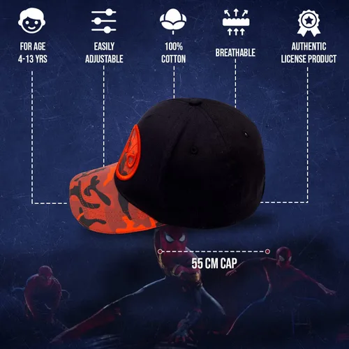 Miniatura 4 de Marvel Spiderman Hat for Boys, Breathable Spiderman Baseball Cap for Toddlers, Boys Ages 3-9