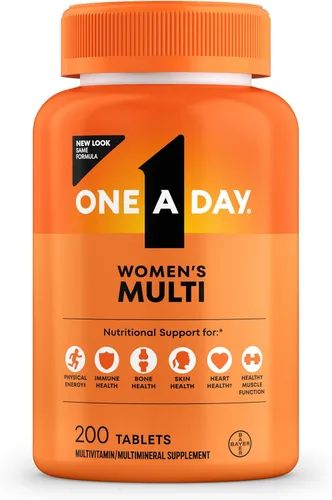 One A Day Multivitamínico para mujeres - Vitaminas diarias para mujer con biotina, calcio, ácido fólico, hierro y zinc, vitaminas completas para