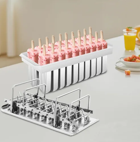 Miniatura 16 de Moldes de paletas de acero inoxidable, 20 unidades, hechos en casa, reutilizables, para hacer helados, para hacer paletas de hielo de congelación