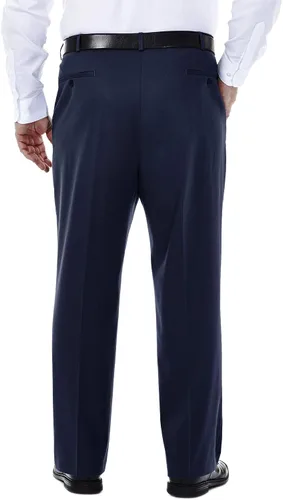 Miniatura 3 de Haggar - Pantalón caqui para hombre, diseño de ajuste clásico con frente plano, no se plancha (tallas regulares, grandes y altas)