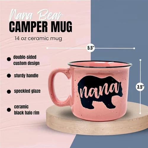 Miniatura 2 de Brooke & Jess Designs Oso Nana y Oso Papá 15 oz Linda Taza de Café para Abuela, Anciana - Regalos para Abuela, Día de la Madre, Navidad, Cumpleaños