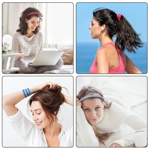 Miniatura 7 de Duufin 28 diademas elásticas antideslizantes coloridas para entrenamiento, para mujeres, hombres y niñas, 14