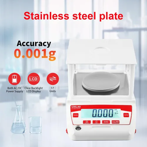 Miniatura 2 de Balanza Analítica 100g x 0.001g GN ct Unidad Balanza Electrónica Científica de Laboratorio con Pantalla LCD y RS232 para Laboratorios, Escuelas