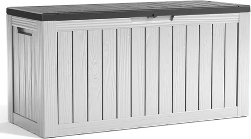 Miniatura 27 de ROJIK - Caja de almacenamiento para exteriores, impermeable, para patio y piscina, herramientas de jardín y cojines, banco con tapa con cerradura