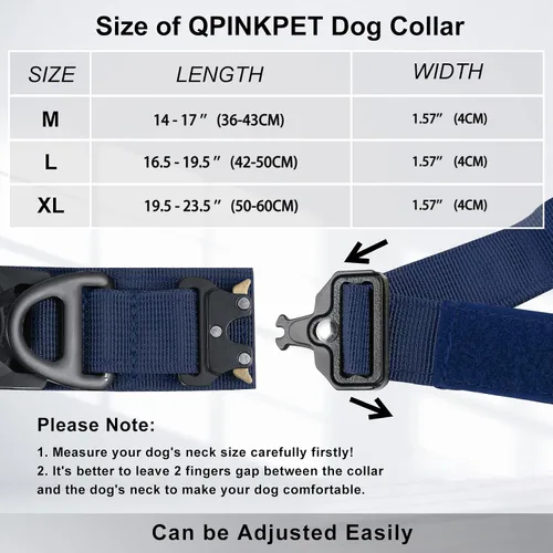 Miniatura 6 de AirTag - Collar táctico para perros grandes y medianos, collar de perro con asa, collar militar resistente con hebilla de metal para perros machos