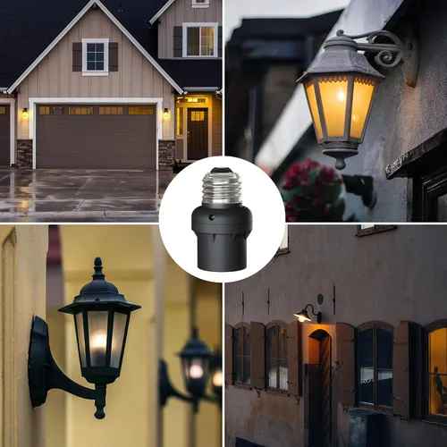 Miniatura 7 de DEWENWILS Enchufe Sensor de Luz, Enchufe Sensor de Atardecer a Amanecer E26 E27, Enchufe de Bombilla para Luminarias, Compatible con Bombillas Negro