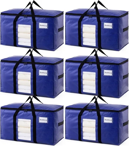 Miniatura 15 de TAILI - Bolsas de mudanza extra grandes, paquete de 10 bolsas negras resistentes para almacenamiento con ventana visible, asas envolventes