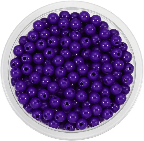 Miniatura 28 de 200 cuentas redondas acrílicas de 0.394 a 0.787 pulgadas (6 a 0.787 in) de color caramelo, cuentas espaciadoras sueltas para manualidades para hacer