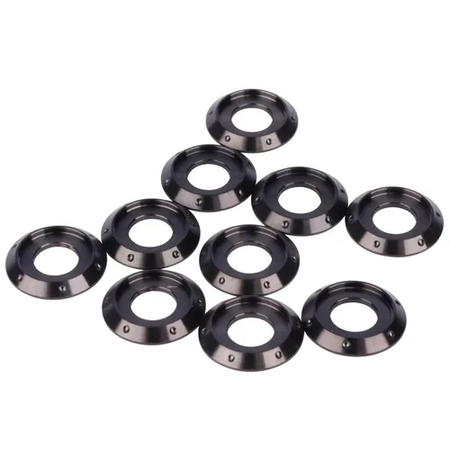 Miniatura 11 de 10Pcs Arandela de brida de titanio M5 M6 M8 M10 para motocicleta y automóvil (Negro, M8)