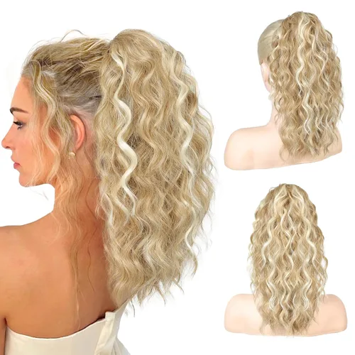 Miniatura 27 de SEIKEA 10" Extensión de Cola de Caballo Corta con Destacado de Garra, PT001 Ella Cabello Ondulado y Rizado Grueso, Clip de Mandíbula