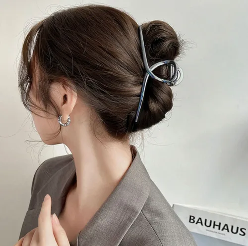Miniatura 4 de Paquete de 3 pinzas de metal grandes para cabello grueso y largo, pinzas de pelo extra grandes de 5.3 pulgadas para mujeres, pinzas de plátano