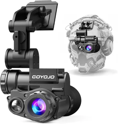 GOYOJO Gafas de visión nocturna monocular montadas en casco, NVG HD 1080P con zoom 3X e infrarrojo ajustable, IP66 impermeable para caza, NVG 1080P