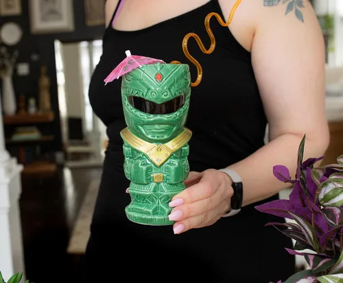 Miniatura 3 de Geeki Tikis Power Rangers Green Ranger - Taza de cerámica de 16 onzas Vasos de cóctel, taza de cerveza para licor, bebidas, bebidas de pub, vasos