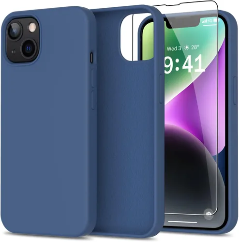 Miniatura 26 de bemal Funda para iPhone 14 Pro con protector de pantalla, silicona líquida de ajuste delgado, forro de microfibra suave, diseñada para mujeres