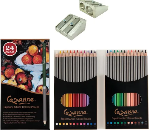 Jerry's Artarama Cezanne - Lápices de colores para artistas superiores, juego de 24 lápices de colores de calidad artística, perfectos para
