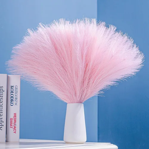 Miniatura 14 de 10 tallos de hierba de pampa sintética - 17.7" Hierba artificial de pampa decorativa esponjosa, pequeño arreglo floral de hierba de pampa y relleno