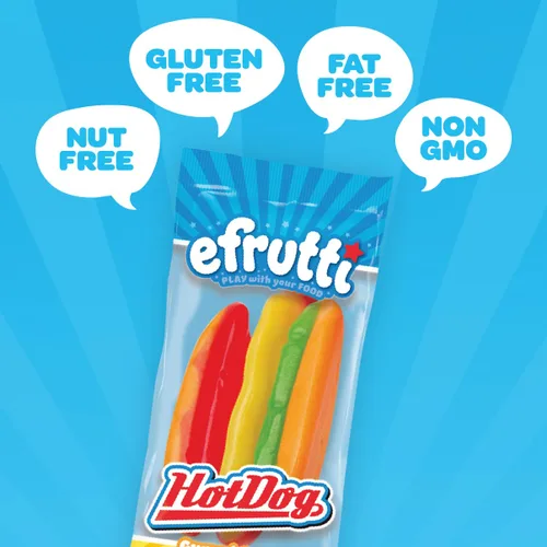 Miniatura 3 de efrutti - Mini hotdogs, caramelos de gomita afrutados, envueltos individualmente, caja de 19 onzas, 60