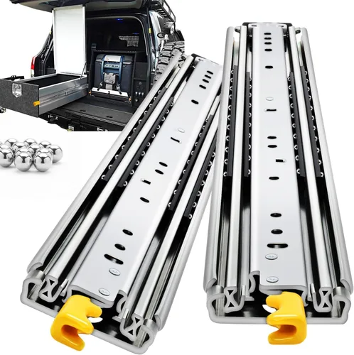 Miniatura 18 de YENUO Correderas de Cajón Resistentes con Cerradura 12 14 16 18 20 22 24 26 28 30 32 34 36 38 40 44 48 52 56 60 Pulgadas Extensión Completa Montaje