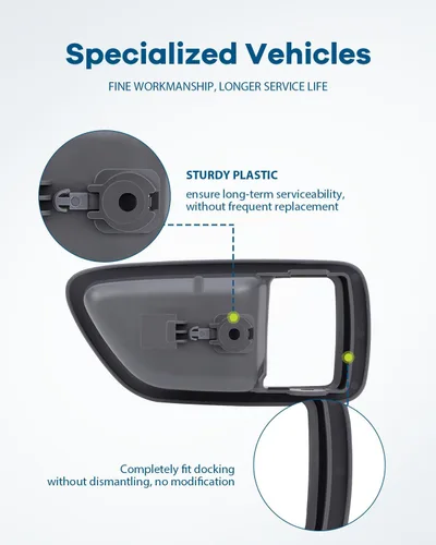 Miniatura 6 de LUJUNTEC Bisel de manija interior de la puerta – lado izquierdo del conductor delantero y trasero, repuesto directo gris para Toyota 2001-2007