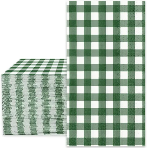 Miniatura 15 de Whaline Servilletas de papel desechables a cuadros de terracota de 3 capas para otoño, Acción de Gracias, cena, toalla de mano para boda, Terracotta
