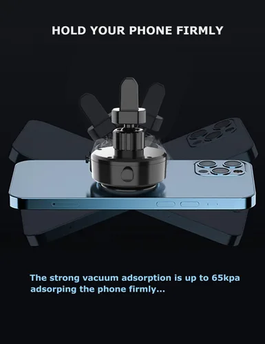 Miniatura 4 de PHOCAR Soporte de teléfono para automóvil al vacío, soporte para teléfono con ventilación de aire, absorción automática de vacío, sin necesidad