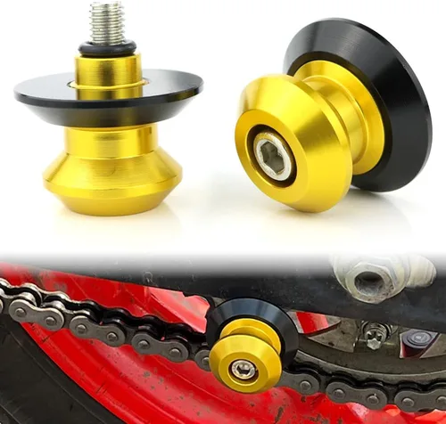 Xitomer 1 par de carretes de brazo oscilante para motocicleta M8 X1.25/tornillo de soporte de brazo oscilante, apto para GSX-R600/750/1000, SV, Oro