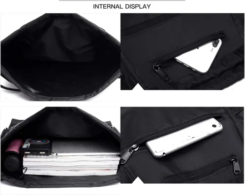 Miniatura 4 de STAY GENT - Mochila con cordón de baloncesto para niños, mochila de fútbol plegable, bolsa de gimnasio, mochila deportiva con bolsa de malla