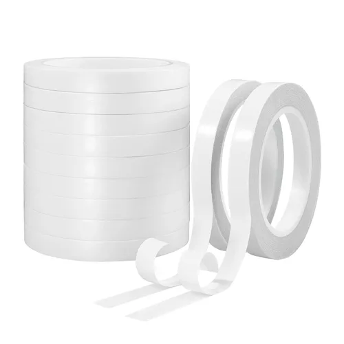 Cinta adhesiva de doble cara para manualidades, regalos, artes, fotografía, álbumes de recortes, rasgón a mano, respaldo de papel 1/2 pulgada (11
