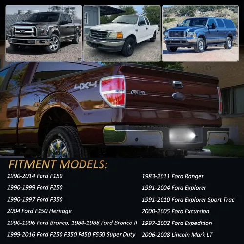 Miniatura 5 de D-Lumina Conjunto de luces LED para matrícula compatible con camioneta F150 F250 F350 F450 F550 Superduty Ranger Explorer Bronco Excursion