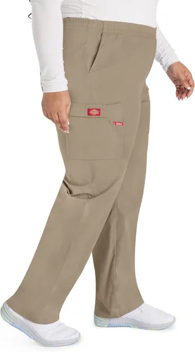 Miniatura 5 de Dickies EDS Signature - Pantalones de uniforme elásticos para mujer con cordón, pantalones de cargo de tiro alto para mujer en popelina cepillada