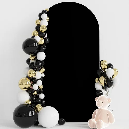 Miniatura 67 de Wokceer Funda para Arco de Boda de 6.6 Pies de Spandex Ajustada Cubiertas para Soporte de Arco de Boda Parte Superior Redonda Chiara Funda de Telón