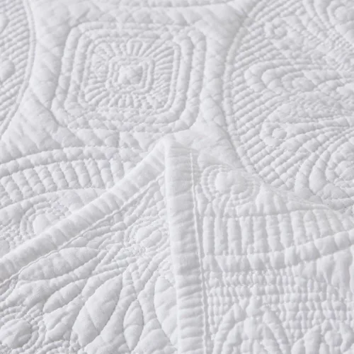 Miniatura 8 de Brandream Juego de Ropa de Cama Acolchado con Medallón de Lujo Tamaño King de Algodón Estilo Granja Juego de Edredón Tamaño Queen Colcha Matelassé