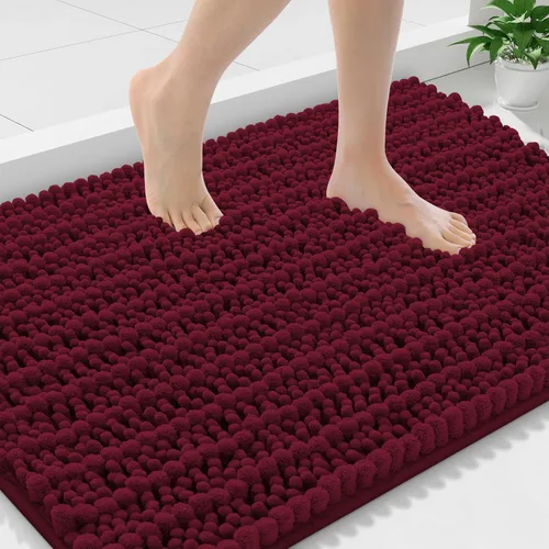 Miniatura 204 de Smiry Alfombras de Baño 24x16 pulgadas, Alfombras de Baño de Chenilla Extra Suaves y Absorbentes, Respaldo de Goma Antideslizante, Lavable a Máquina