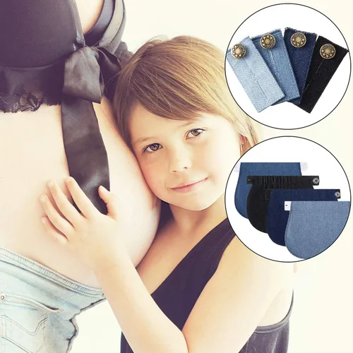 Miniatura 7 de WILLBOND 8 piezas pantalones elásticos de maternidad con botón ajustable en la cintura