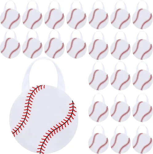 Shihanee 24 piezas de bolsas de regalo para fiesta de béisbol, bolsas de golosinas con temática de pelota, bolsas de caramelos para fiesta, bolsos