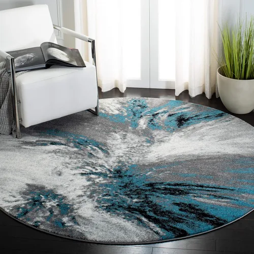 Miniatura 10 de SAFAVIEH Glacier Collection GLA127M - Alfombra moderna abstracta que no desprende pelusa, para sala de estar o dormitorio, 4 x 6 pies, azul/gris