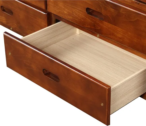 Miniatura 6 de Merax Cama de almacenamiento de madera maciza con 6 cajones, soporte de listones de madera, no necesita somier Nuez