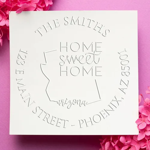 Miniatura 18 de Sello en relieve de dirección personalizado para nuevos propietarios de viviendas, sello redondo de 1-5/8 para dirección de casa, estampado