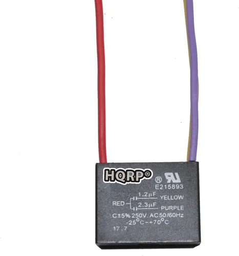 Miniatura 9 de HQRP Condensador de ventilador de techo CBB61 1uf+2uf de 3 cables listado UL