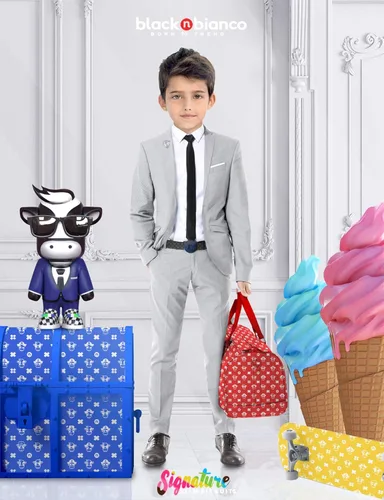 Miniatura 2 de Black n Bianco Signature - Traje completo para niño ajustado
