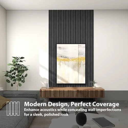 Miniatura 6 de CONCORD WALLCOVERINGS ™ Paneles de pared de madera, chapas 3D acústicas absorbentes de sonido para reducción de ruido e insonorización, cine