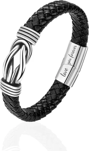 Miniatura 4 de Pulsera de cuero para hombres, marido, hijo, nieto, novio, Navidad, cumpleaños, día del padre, aniversario, día de San Valentín, regalo para hombre
