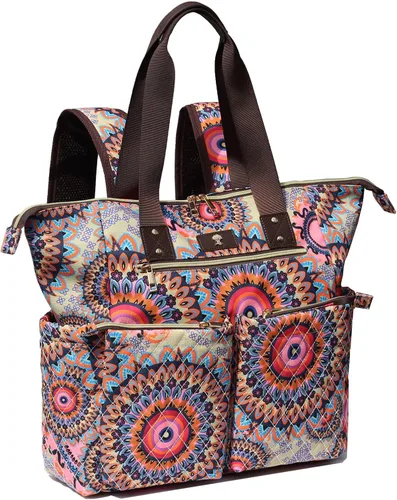 Miniatura 13 de ESVAN Bolsa de pañales Totepack Mochila 2 en 1 para mujer, multifuncional, de gran capacidad, con bolsillos aislados, viaje Multifunctional Rosa