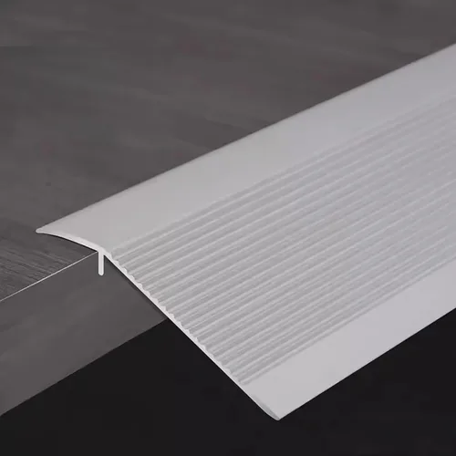 Miniatura 8 de MPOWRX Tira de transición de piso de metal a pisos de madera, tiras de unión antideslizantes para cubrir huecos de umbral, tira de borde de alfombra