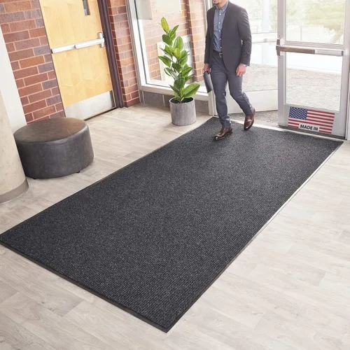 Miniatura 14 de Consolidated Plastics Tapete para secar con cepillo - Hecho en EE. UU., alfombra resistente para puerta comercial para entradas de Marrón
