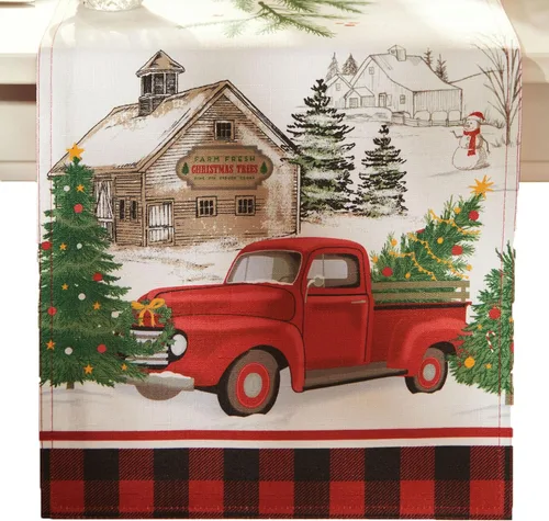 Miniatura 10 de Elrene Home Fashions - Juego de 4 manteles individuales de tela vintage para árbol de Navidad, 13 x 19 pulgadas