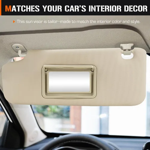 Miniatura 7 de Visera solar de 3 agujeros para Chevy Cruze 2011-2016, visera solar beige del lado izquierdo del conductor Reemplazo 95034256, 95034253, 84126667