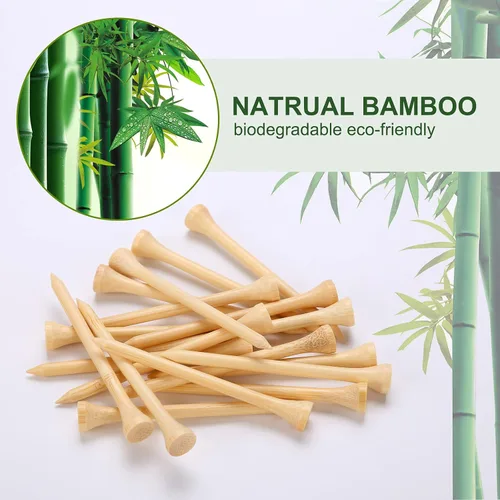 Miniatura 4 de Camisetas de golf duraderas de bambú, 100 piezas, 100 unidades, 3-1/4 pulgadas, material biodegradable que reduce la fricción lateral, más estable